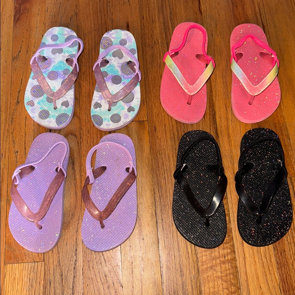 Colorful Kids Flip Flops Set